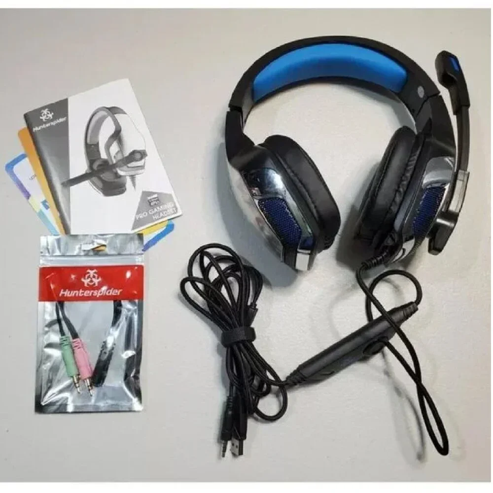 Hunterspider V-4 Pro Gaming Headset 3.5mm 4 Pin for Computers, PS4, Xbox One